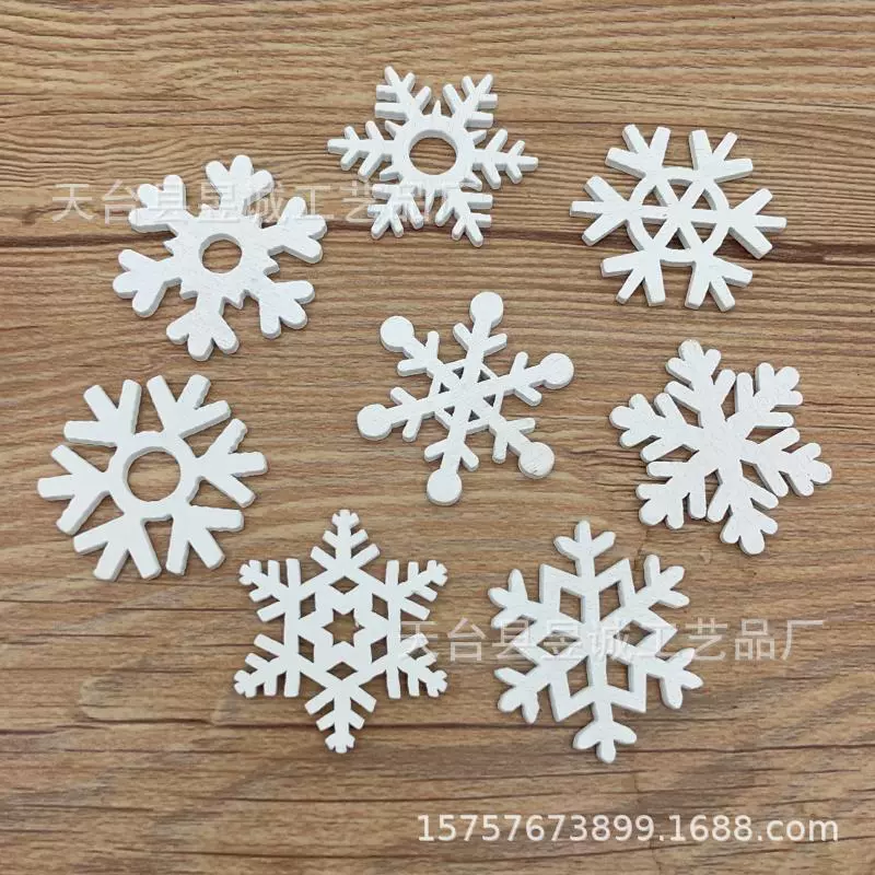 Деревянные поделки Белая Снежинка Рождественские украшения Деревянные куранты Домашние украшения Ручной работы Творческий DIY