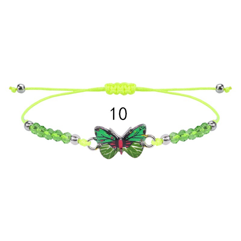 Verano transfronterizo nueva mariposa colorida pulsera de cuentas de cristal pulsera de fiesta una variedad de largo plazo en stock