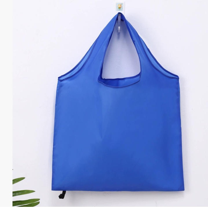 Bolsas de compras rectangulares de poliéster respetuosas con el medio ambiente plegables para recibir regalos promocionales de la comunidad publicitaria impresos en logo portátil