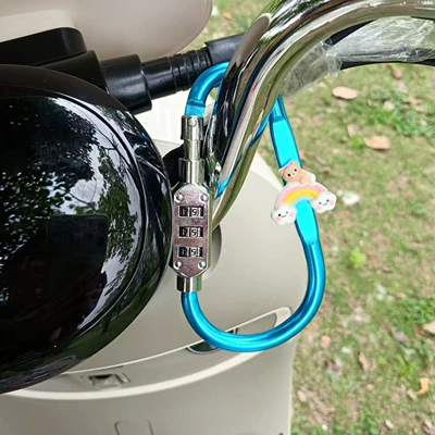 Helmet Password Lock Motorcycle: Helmet lock - large-blue-little-bear-rainbow