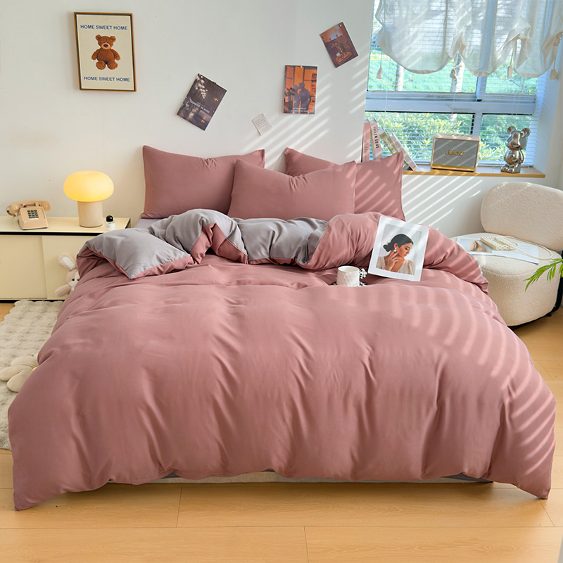 Bean paste + light gray / Single quilt cover: [110x150cm]