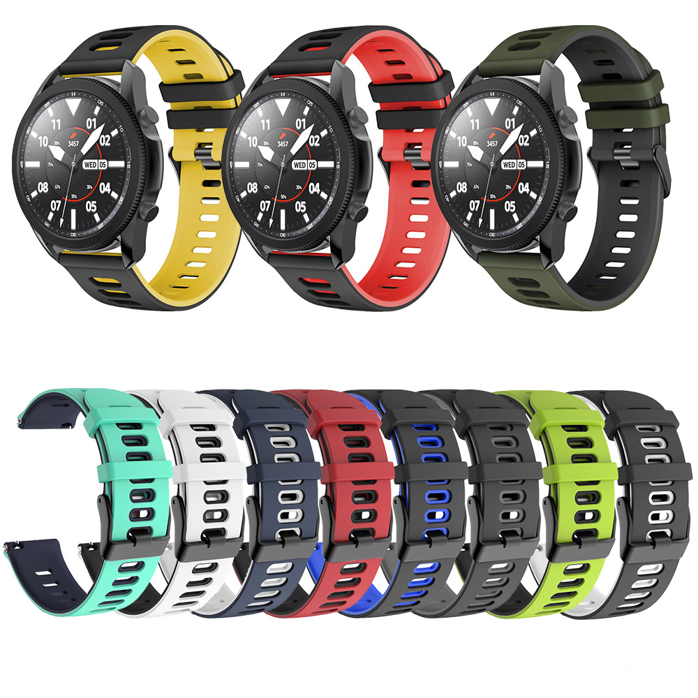 Aplicable a Samsung GalaxyWatch5 Pro correa de silicona universal de dos colores correa de silicona inteligente par