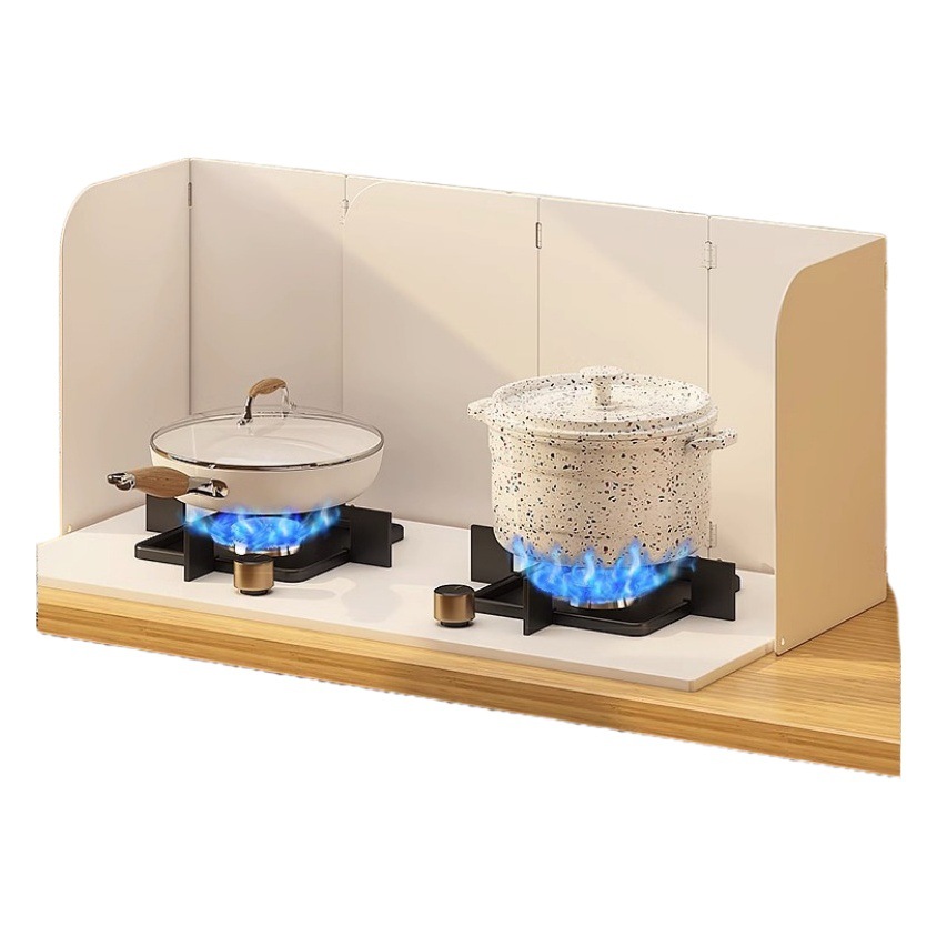 Cooking Sun Protection Kitchen Oil Splash Guard, Foldable, High Temperature Resistant, Gas Stove Splash-Proof Heat Insulation Board, Universal for Single and Double Stoves