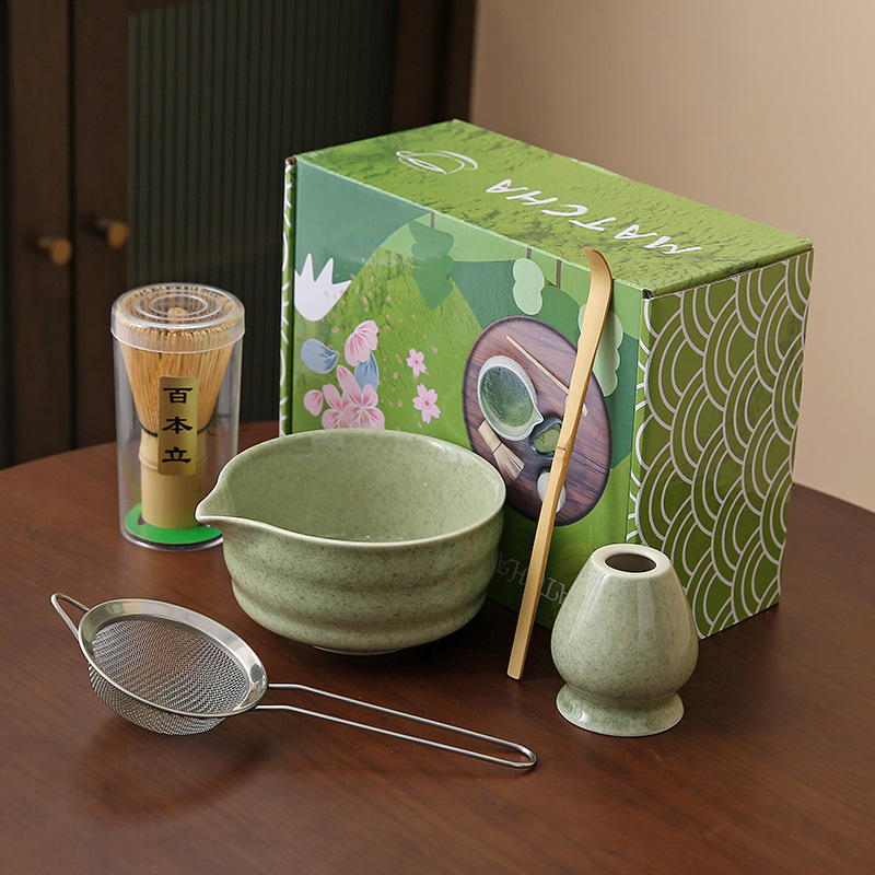 Japonés Matcha tazón Matcha túnica canción té herramientas de pedido taza de té de cerámica taza de té mezclador Matcha cepillo taza de té