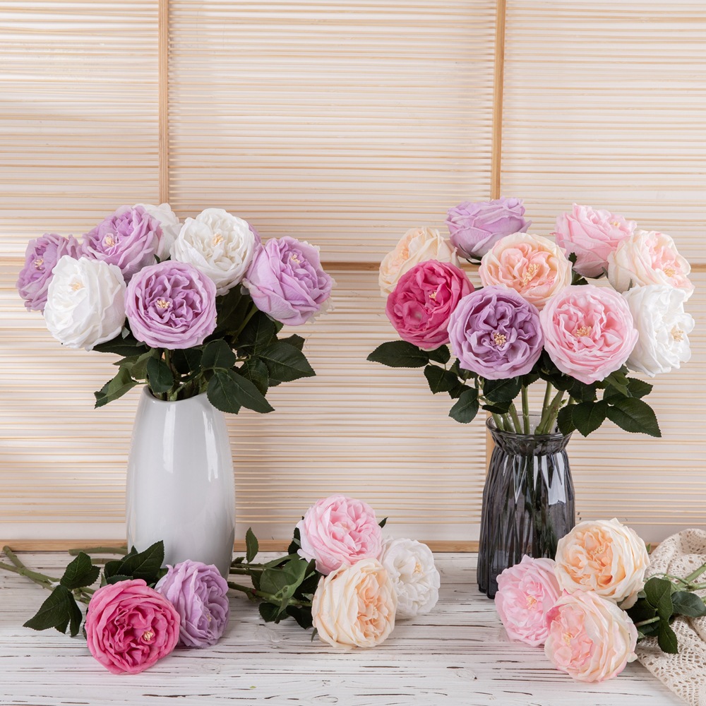 裝飾奧斯汀手感保濕玫瑰花仿真花廠家假花綠植物批發婚慶MW59902