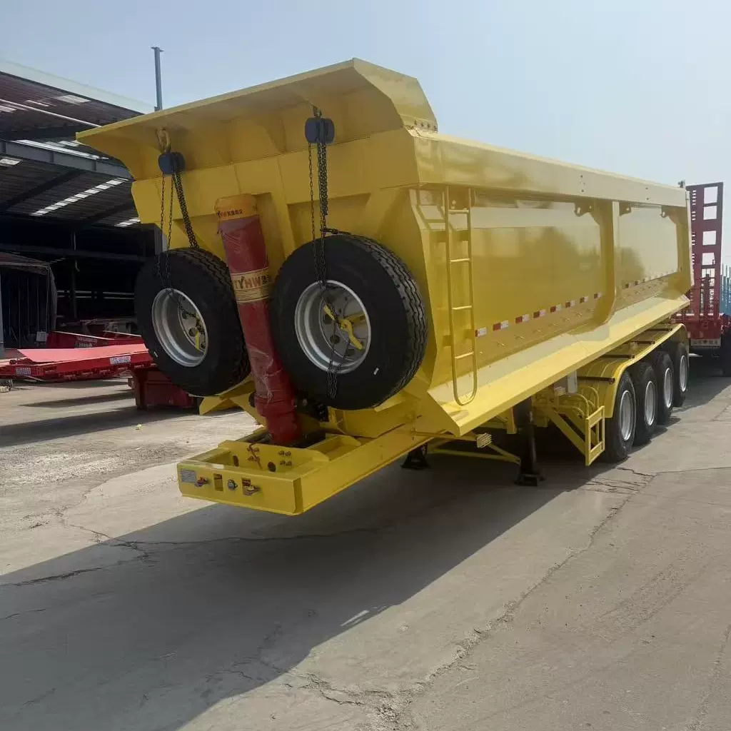 出口9米10米U型后翻自卸半挂车 45立方重型前顶半挂自卸车