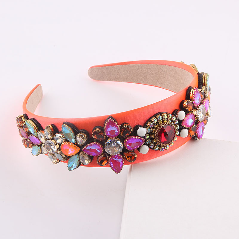 180g Weight Headwear Classification Travel Occasion Arylic Material Geometric, Plaid Pattern Women'S Gender Baroque Colorful Rhinestone Headband Wholesale 1