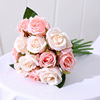 Korean rose hand blooming flowers bride wedding photography props decorative fake flowers simulation 12 small roses