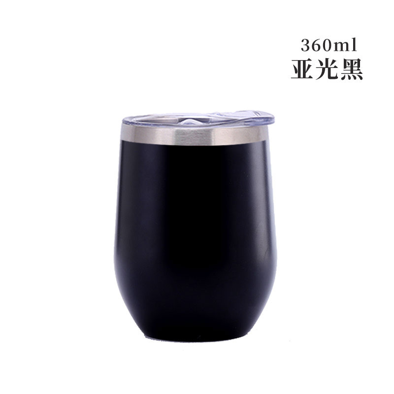 Taza de cáscara de huevo de 12oz transfronteriza regalo de doble capa de acero inoxidable copa de vino tinto taza de vientre grande aislamiento al vacío en forma de U swig pollo