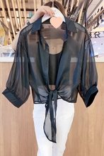 外搭吊带裙罩衫薄款2025夏季新款雪纺衫女上衣防晒衣小披肩配裙子