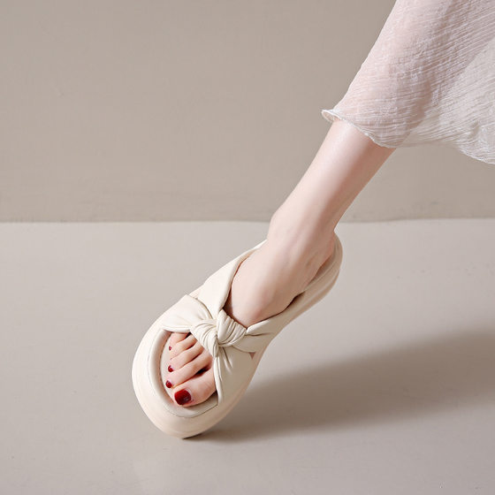 2024 Spring and Summer New Export Fairy Style Versatile Heightening Thick-soled Platform Shoes Popular Casual Fashion Women's Sandals and Slippers