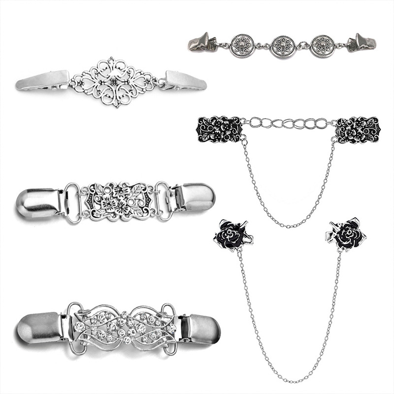 Amazon 6 piezas suéter chal clip cardigan collar clip suéter apretado broche pico clip vestido camisa clip