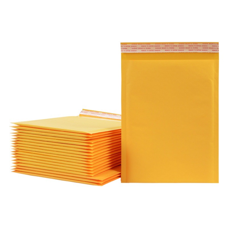 Bolsa de burbujas de papel kraft amarillo, bolsa autoadhesiva, bolsa de espuma de película de burbujas, bolsa de mensajería, bolsa de sobres, bolsa de embalaje de tiras largas