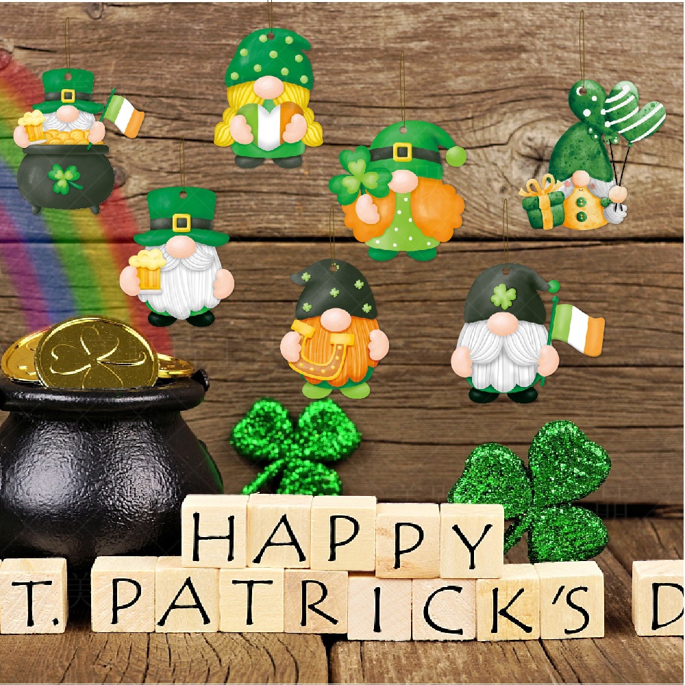Día de San Patricio decoración enano colgante ornamento trébol irlandés tema decoraciones del partido