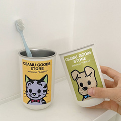 かわいい嗽カップ原田治304ステンレス家庭用歯ブラシカップカップル高颜値寮洗面カップins