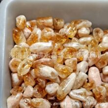公斤价价橘黄晶碎石黄水晶裸石盆景石鱼缸石装饰