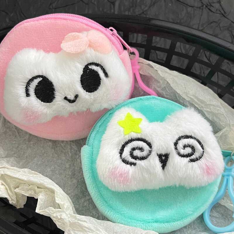 Cute Y2K Dizzy Cat Coin Purse Pendant Student Cute Kitten Doll Girl Heart Bluetooth Headset Cosmetics Bag