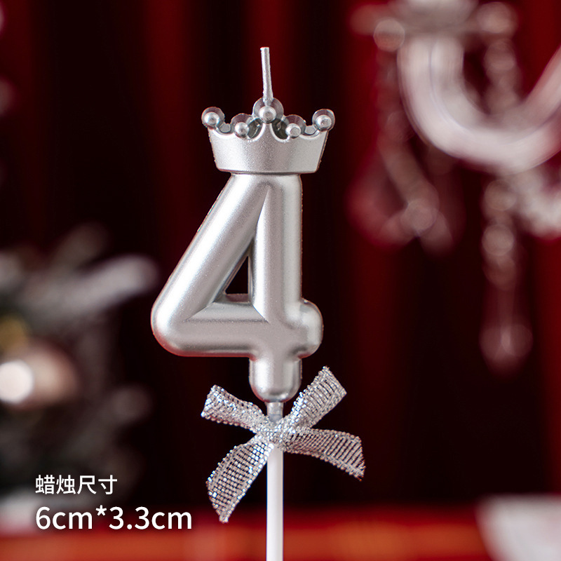 Rojo en línea creativo corona arco digital vela decoración de la torta de cumpleaños plug-in de fiesta de cumpleaños de vestir