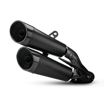Middle Section, Motorcycle exhaust pipe - style-5-black-dual-exhaust-tip-stock-diameter