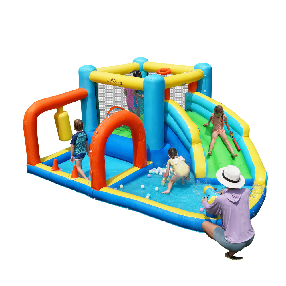 SunSports | Castillo inflable Hogar Niños Camas de salto Interior Castillo inflable Toboganes Castillo inflable Piscina de olas