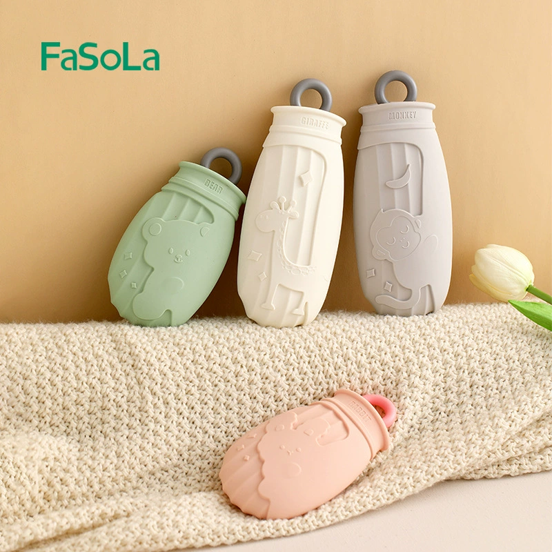 FASOLA мешок для горячей воды для инъекций воды мешок для горячей воды девушка грелка для рук горячий компресс для живота подогреватель ног артефакт с вязаным чехлом 500 мл