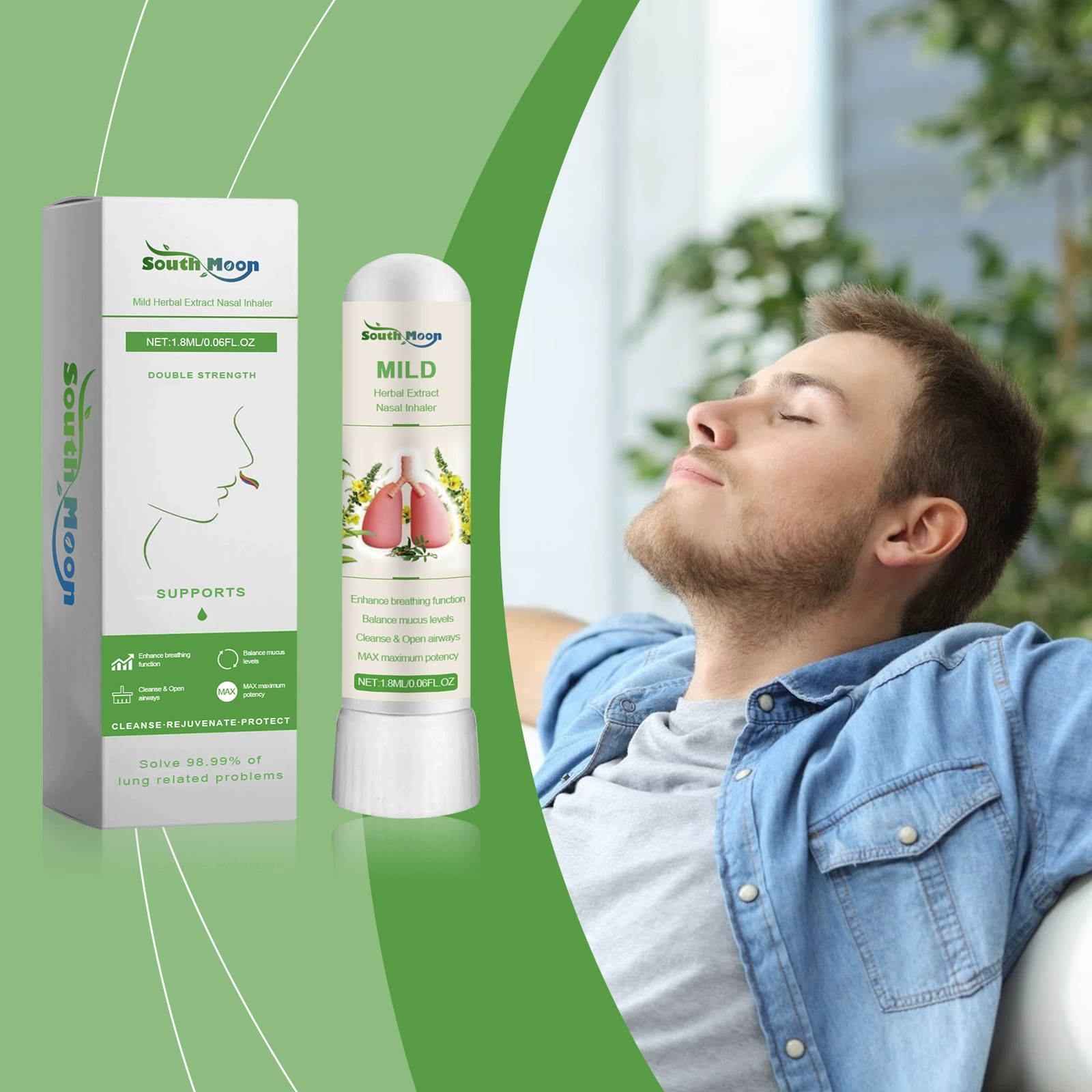 SOUTH MOON уход за телом, палочка для ингаляции через нос, ежедневная удобная палочка для ингаляции через нос, портативная палочка для ингаляции, уход за телом