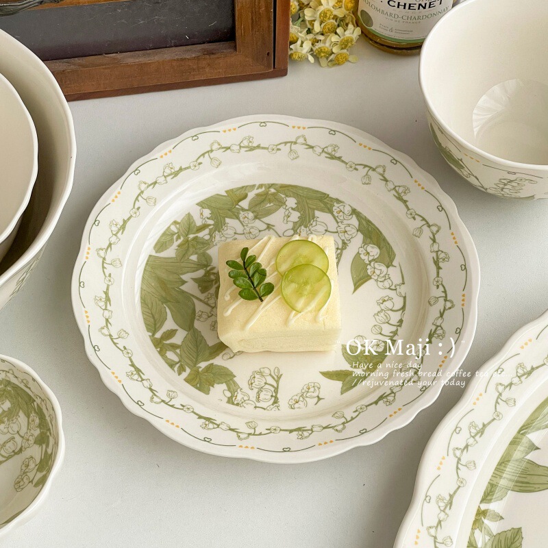 Beautiful Plate, Bowl and Tableware Set 2025 New Ceramic Dinner Plate, Exquisite Afternoon Tea Snack Plate, Dessert Plate