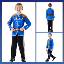 定制欧美跨境儿童演出服装cos童话王子国王男童万圣节少年表演服