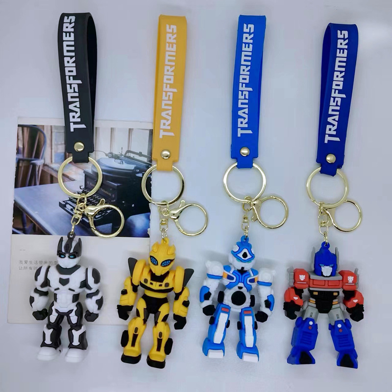 Cross-border creative cartoon transformer doll keychain pendant bag car key chain accessories gift wholesale