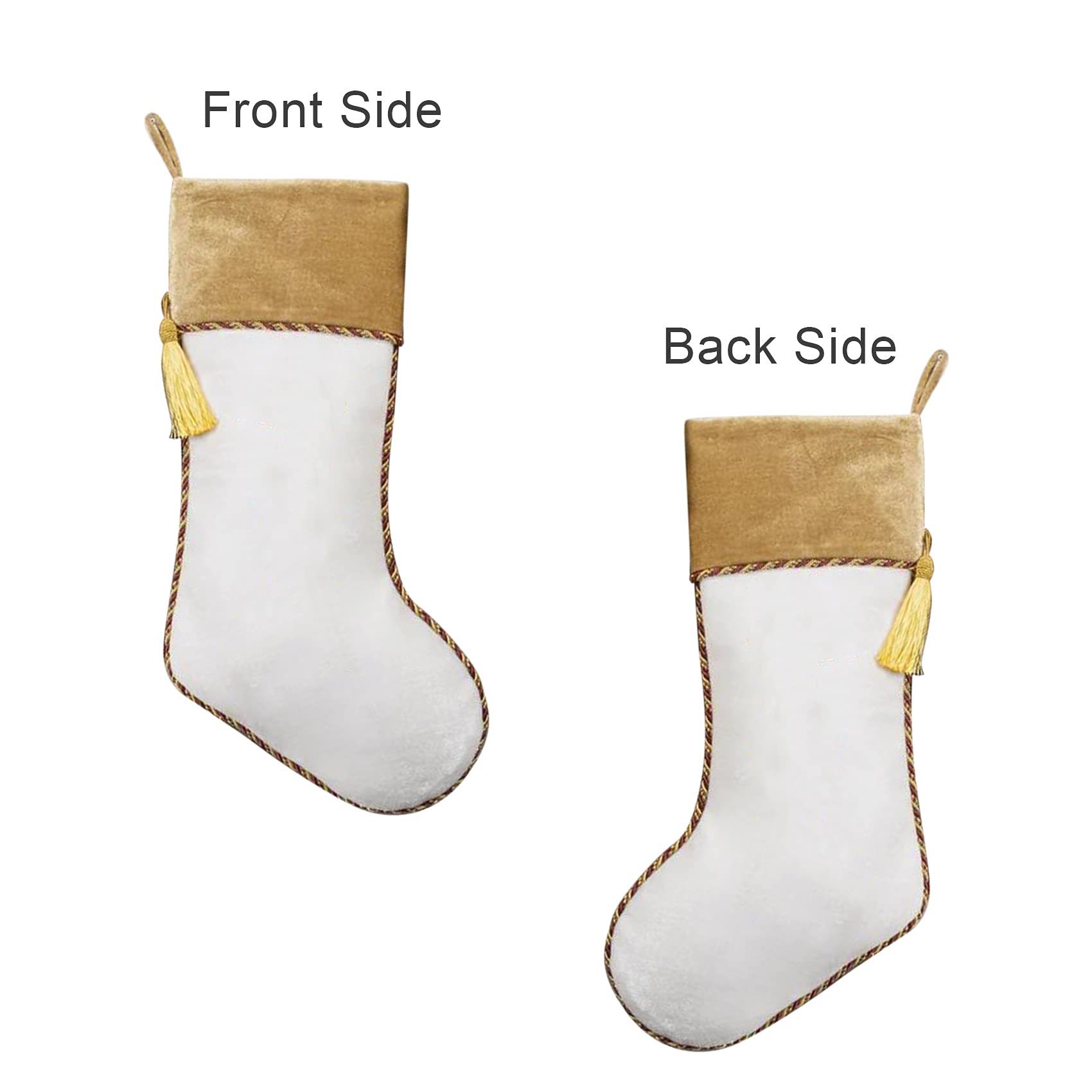 Amazon nuevo árbol de Navidad decoraciones bolsa de regalo bolsa de caramelo de terciopelo de oro blanco calcetines de Navidad