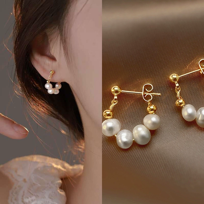 Pearl Earrings, 925 Silver Sample, Light Luxury Style, Multiple Color Options
