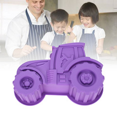 Food-grade silicone tractor cake mold car cake mold easy to release 10-inch large