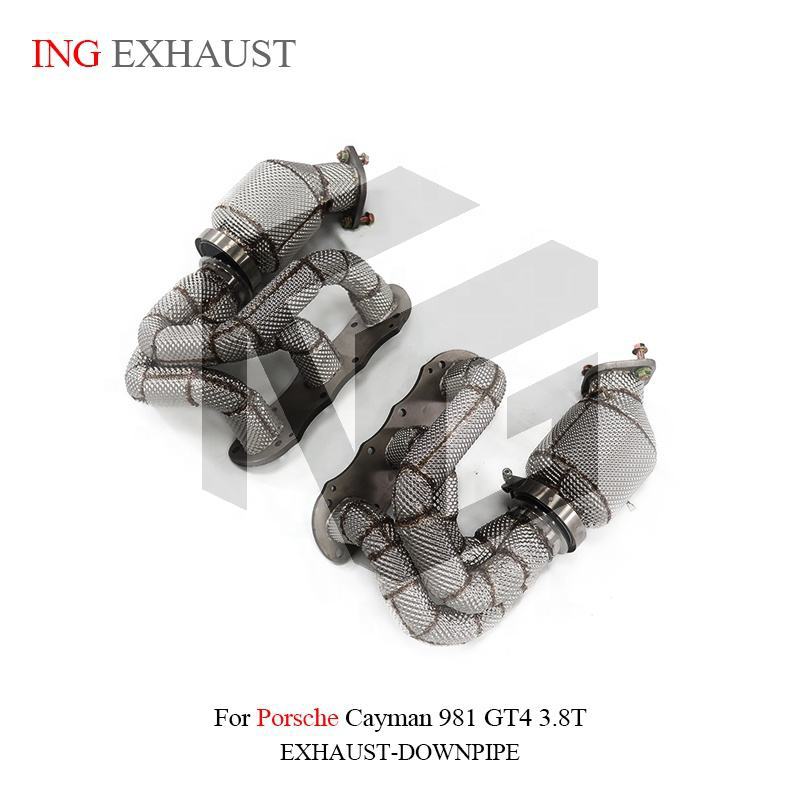 Suitable for Porsche Cayman 981 GT4 3.8T stainless steel manifold downpipe with heat shield