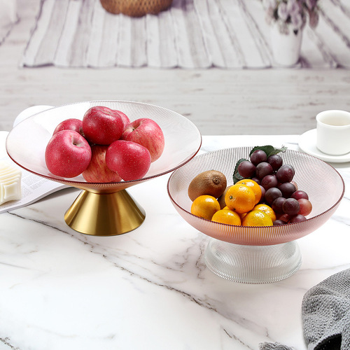 Creative metal bottom fruit plate ornaments, household personalized fruit bowl, Nordic style living room coffee table, snack tray, light luxury style