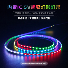 灯带led灯条0807超窄3mm幻彩贴片RGB可编程160灯珠LED氛围灯带