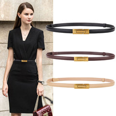Leather fine women's versatile head layer cowhide buckle belt for women to decorate dresses small women's belt wholesale