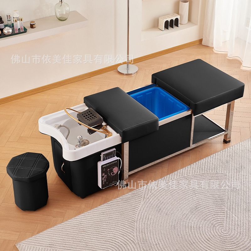 Tratamiento de cabeza de drenaje sin agua cama de champú peluquería salón de belleza almacenamiento de agua especial temperatura constante circulación de agua cama de masaje