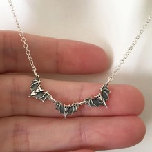 红麋鹿通体s925纯银蝙蝠吊坠项链小众个性万圣节系列女巫百搭新潮