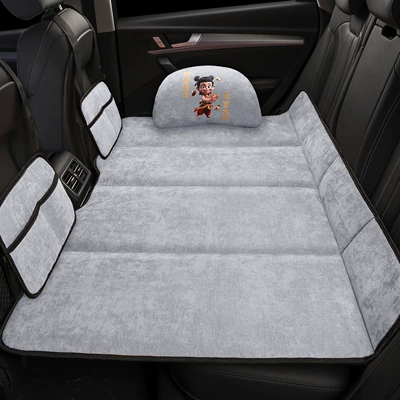 Rear Seat Sleeping Artifact, Bed: Vehicle-mounted inflatable bed - chenille-comfort-gray-2-storage-bags-1-pillow-80130cm