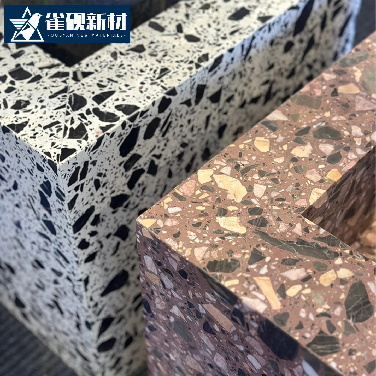 水磨石预制无机人造石商场公司写字楼医院地面石材荒料防滑地砖