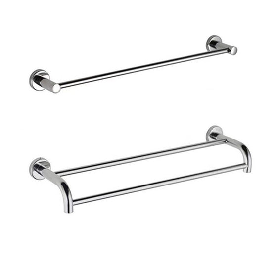 Wholesale 304 Stainless Steel Towel Bar Hotel Bathroom Single Rod Double Rod Thickened Bathroom Towel Rack Durable