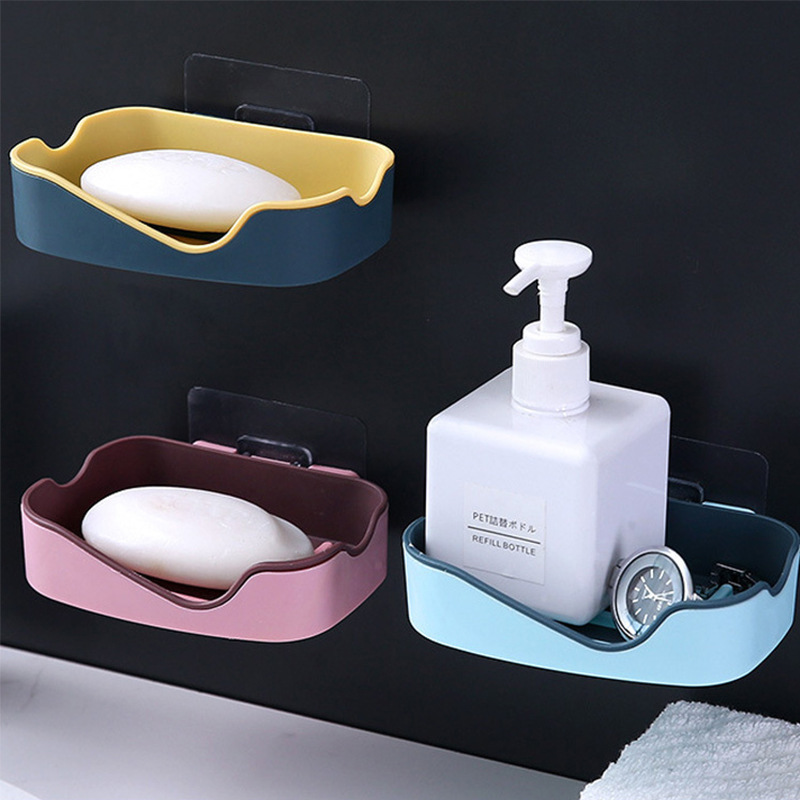 Jabonera con diseño de cara sonriente, sin necesidad de taladrar, con drenaje, personalizada, para baño, soporte para jabón, estante de almacenamiento montado en la pared