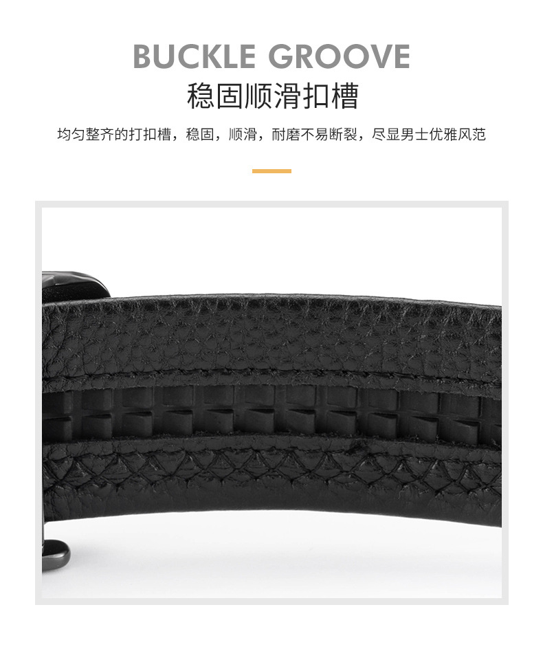 Guangzhou Genuine Leather Men's Belt with Automatic Buckle, Full Grain Cowhide Waist Belt, Premium Quality Men's New Style