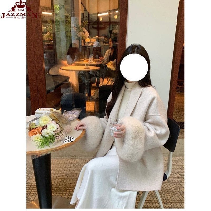 真仕漫デザイン気質名媛ストラップデザイン感女性両面コート小柄な毛のコート新作ファッション|undefined