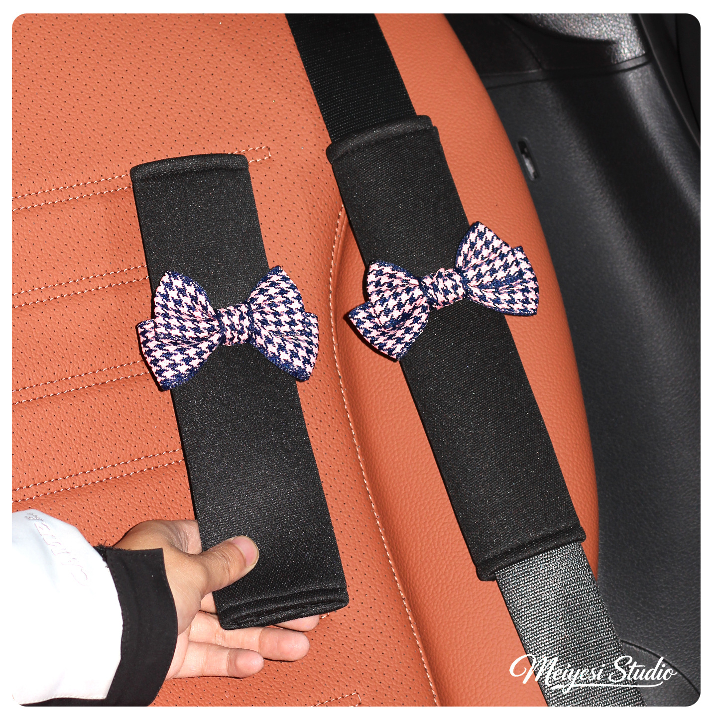 Funda Protectora de Cinturón de Seguridad de Seda de Hielo Decorativa para Automóvil image 12