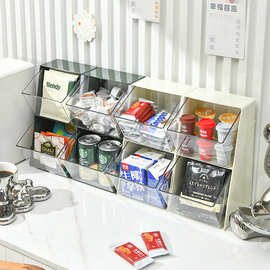 桌面茶包收纳盒咖啡面膜牛奶饮料整理办公室茶水间透明置物收纳架