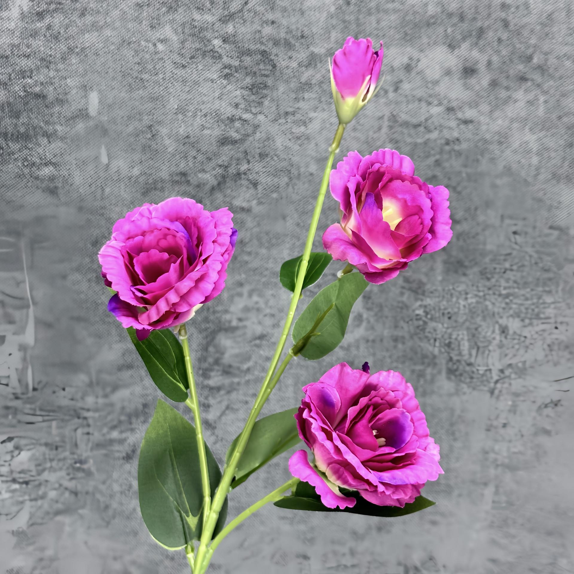 Simulación de 4 platycodon de alta calidad flores de seda casera decoración de bodas ramo de flores hechas a mano adornos de flores falsas al por mayor