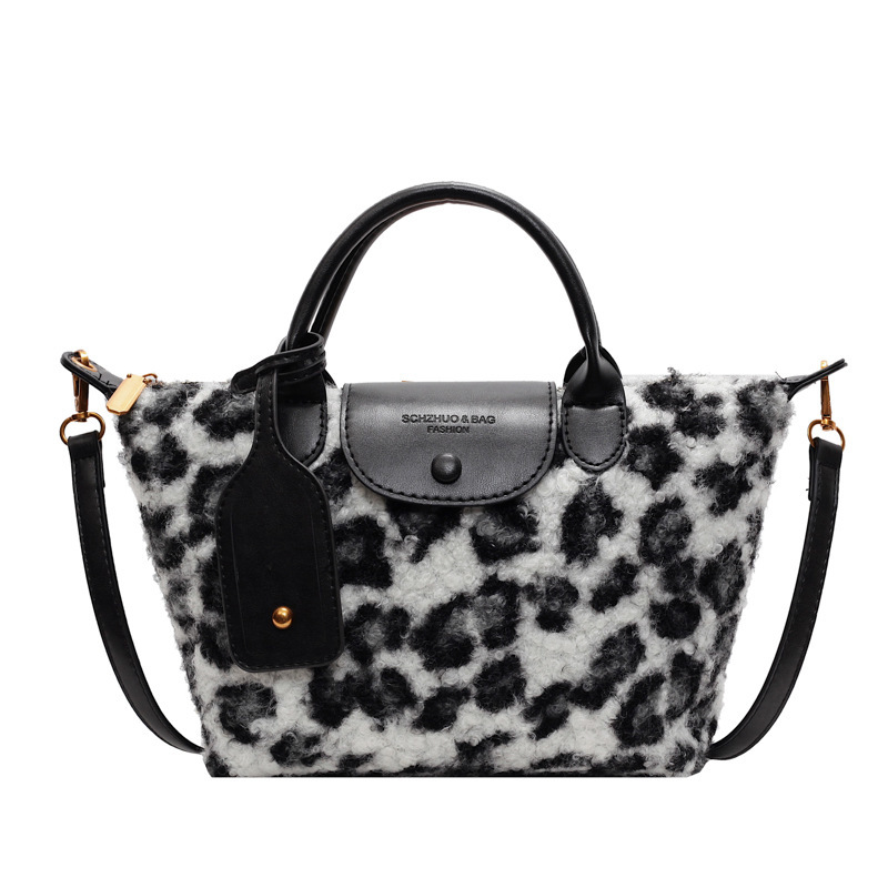 Bolso de mano con estampado de leopardo de moda retro de comercio exterior para mujer otoño e invierno nuevo diseño de nicho bolso de mensajero de gran capacidad bolso de hombro