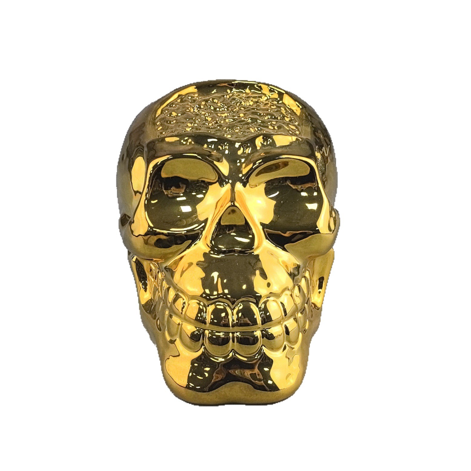 Halloween Ghost Festival Cerámica Calavera chapada en oro Adornos de la atmósfera de terror Cráneo de forma especial transfronterizo Artesanía de cerámica