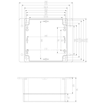 批发160*160*90mm 户外仪器仪表电子壳体 F5-2塑料防水盒 接线盒